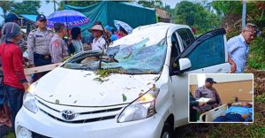 Hujan Deras disertai Angin Kencang, Pohon Tumbang Timpa Mobil di Glenmore