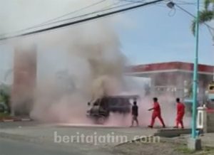 Daihatsu Zebra car caught fire after filling fuel at gas station, 2 Wounded People